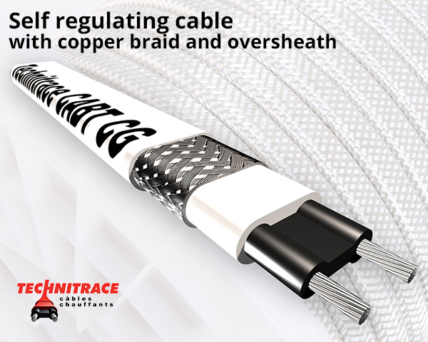 Self regulating cable with copper braid and oversheath – TECHNITRACE