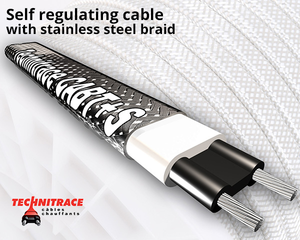 Self regulating cable with stainless steel braid – TECHNITRACE